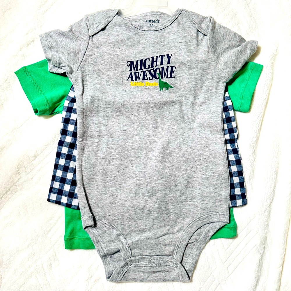 Carter’s 3 pieces cute baby diapercoverset /Mighty Awesome Little Dude